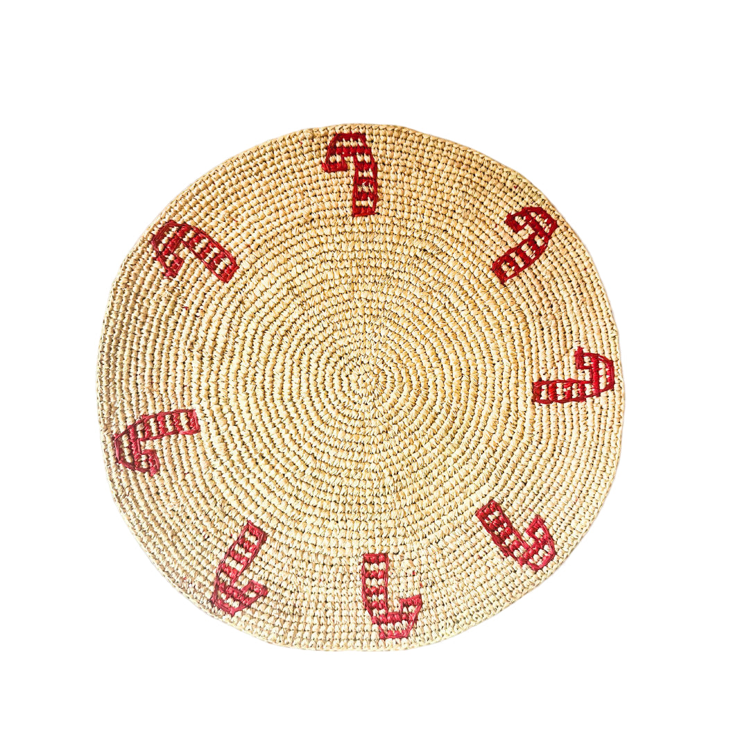 Woven Candy Cane Raffia Placemat