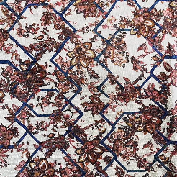 Creeping Trellis Fabric (Wedgwood Red)