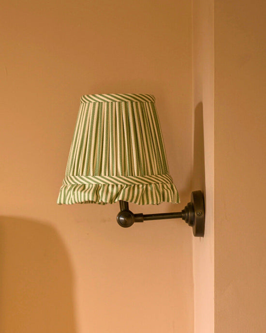 The Fine Stripe in Sage Wall Light Lampshade