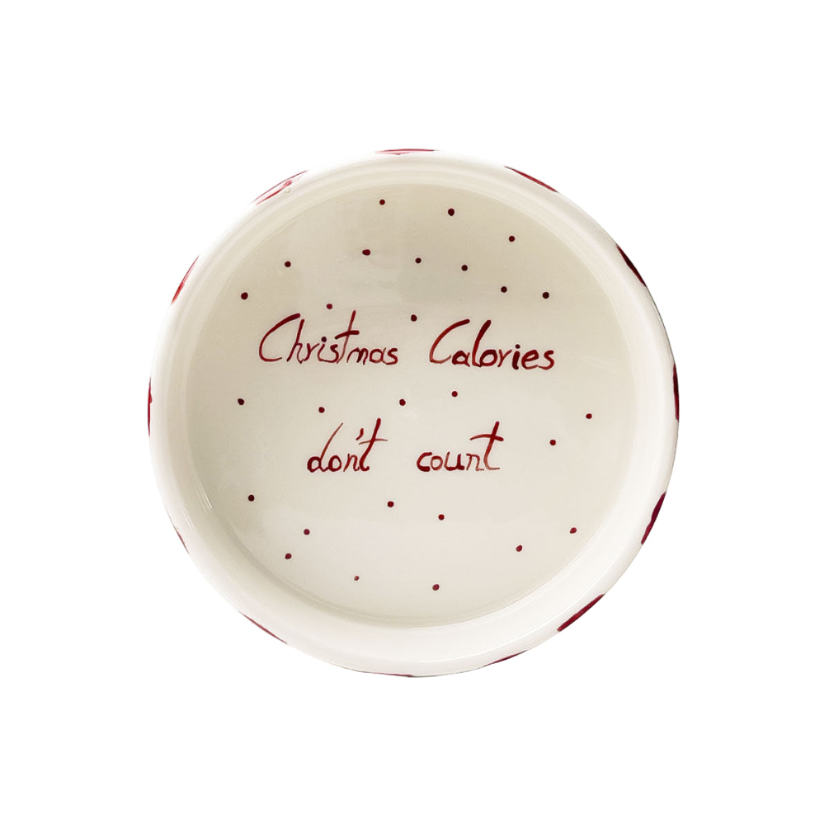 “Christmas Calories Don't Count” Ceramic Handmade Plate