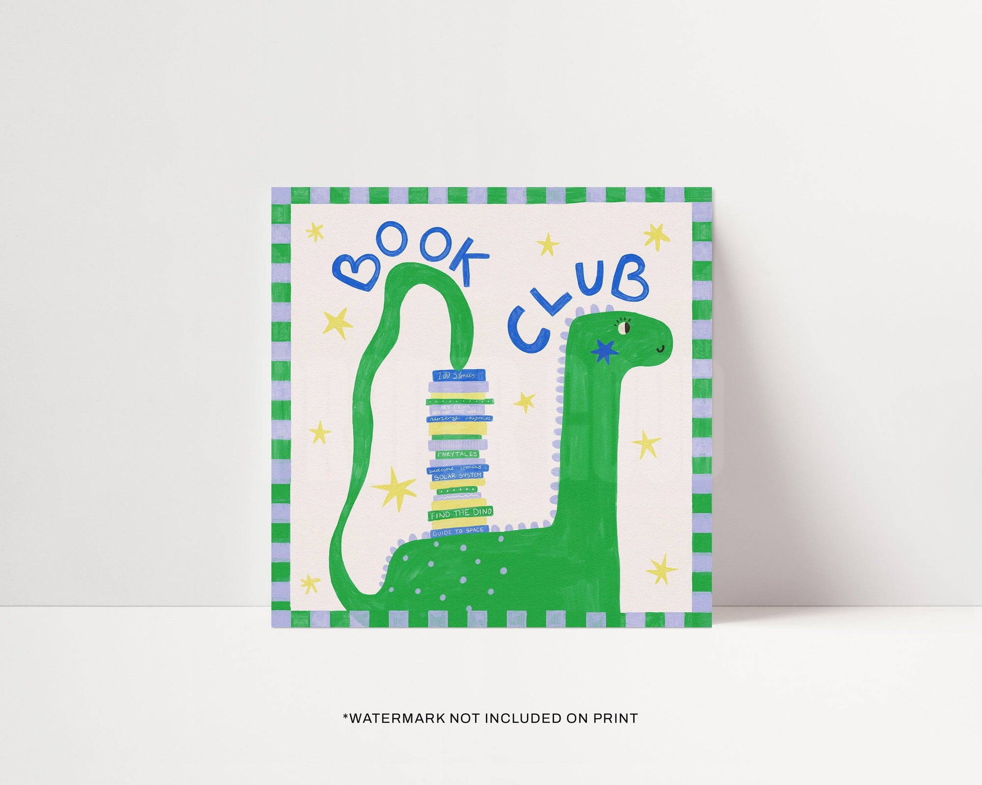 Book Club Dinosaur Kids Print