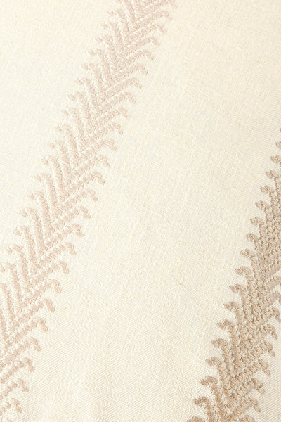 Mala Embroidered Cushion Cover - Pebble White