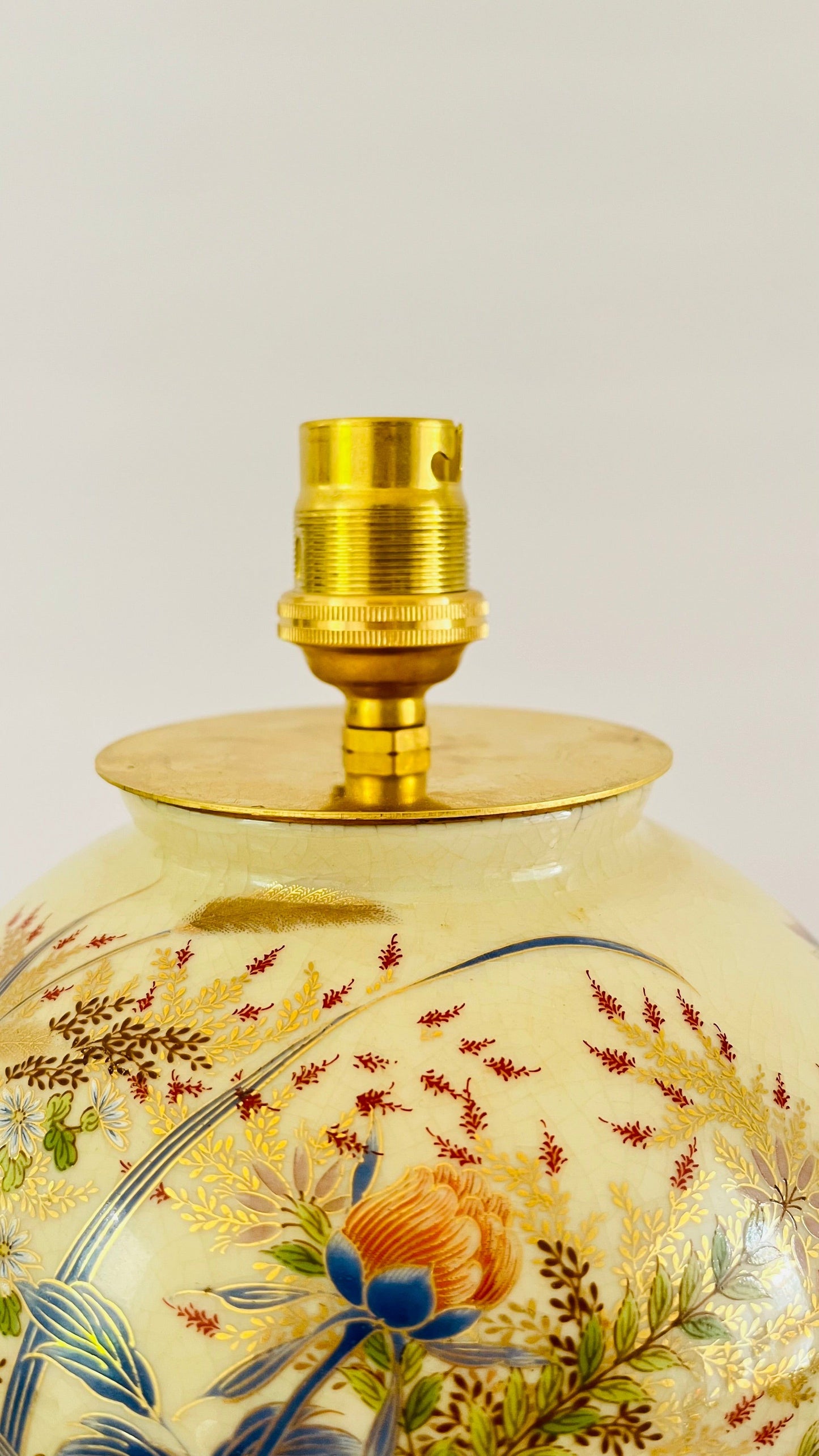 Antique Japanese Flower Lamp