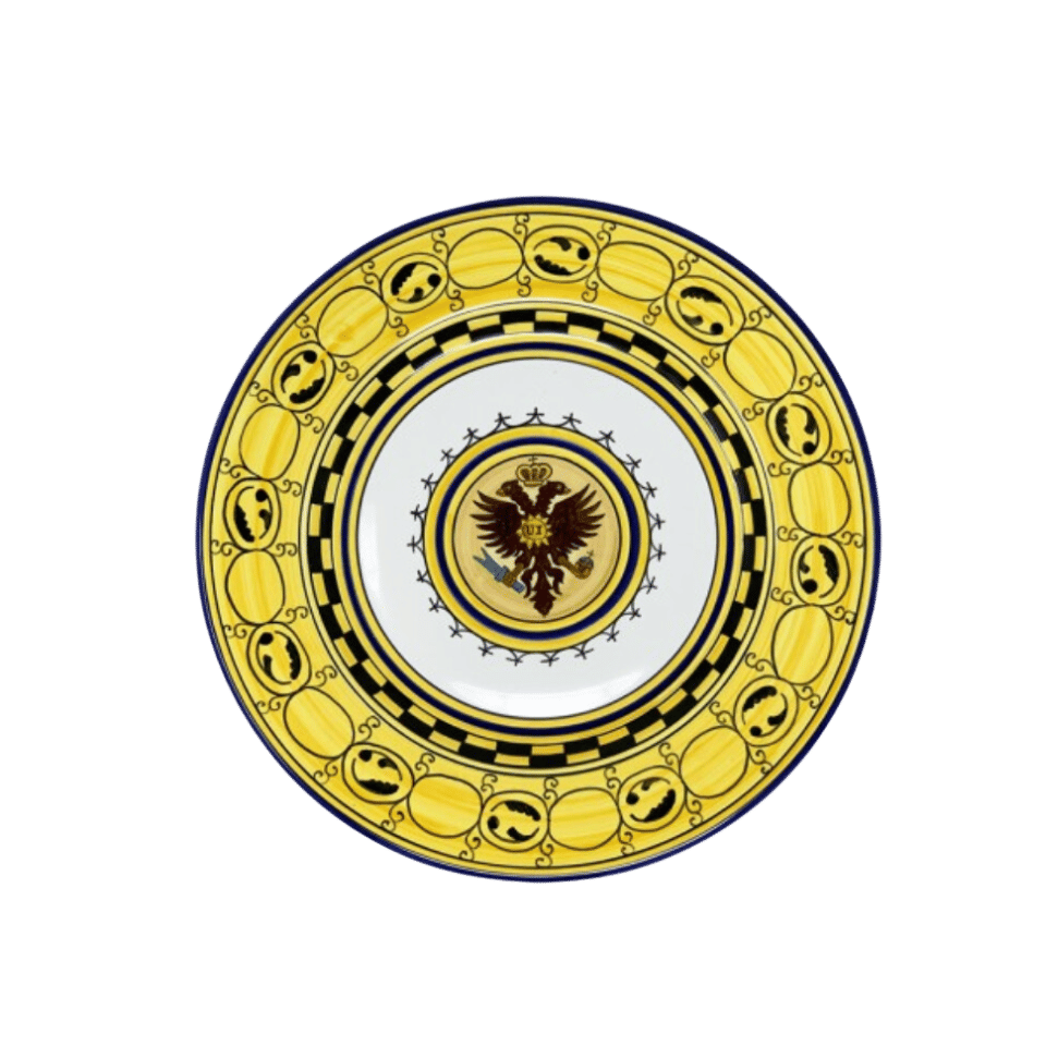 Aquila Golden With Black Accents Imperial Plate Set