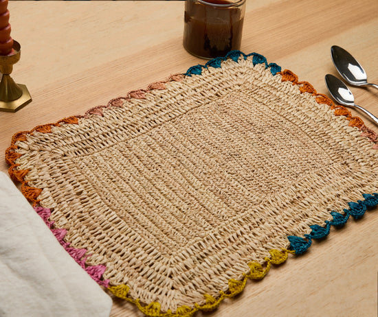 Handwoven Rectangular Raffia Placemats