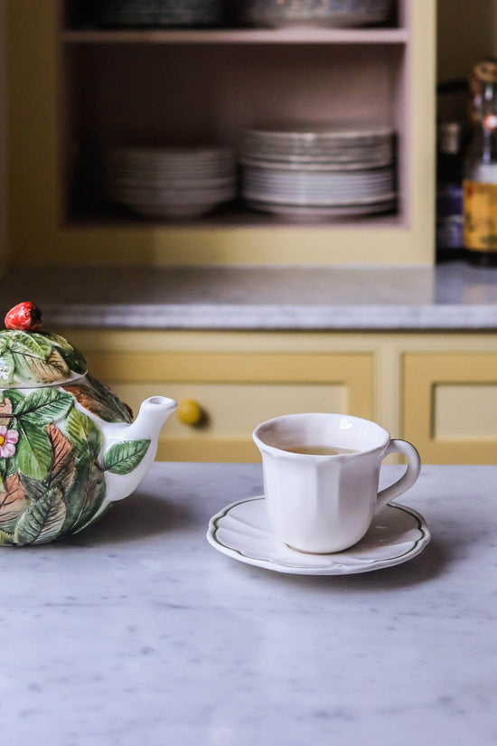 Romilly Teacup & Saucer, Green, Set Of 2