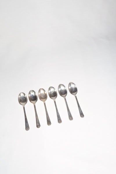 6 Vintage Silver Plate Teaspoons