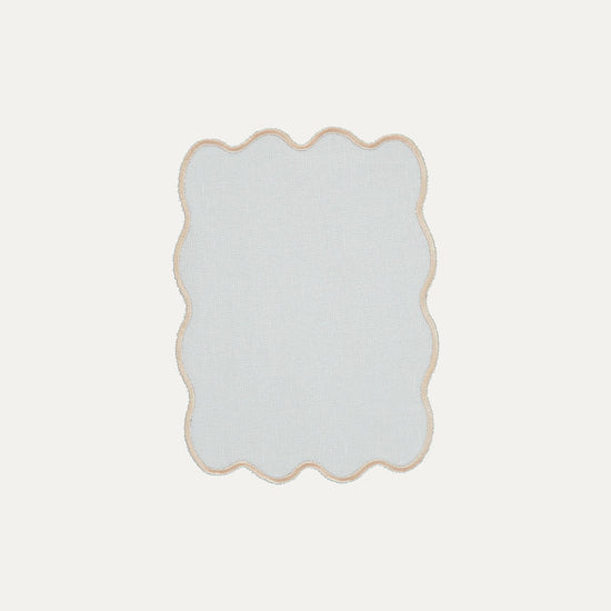 White Palm Cocktail Napkin with Beige