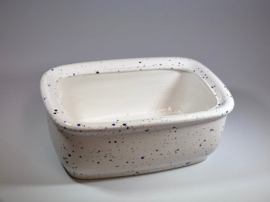 Butter Dish with Lid - Speckled Blue