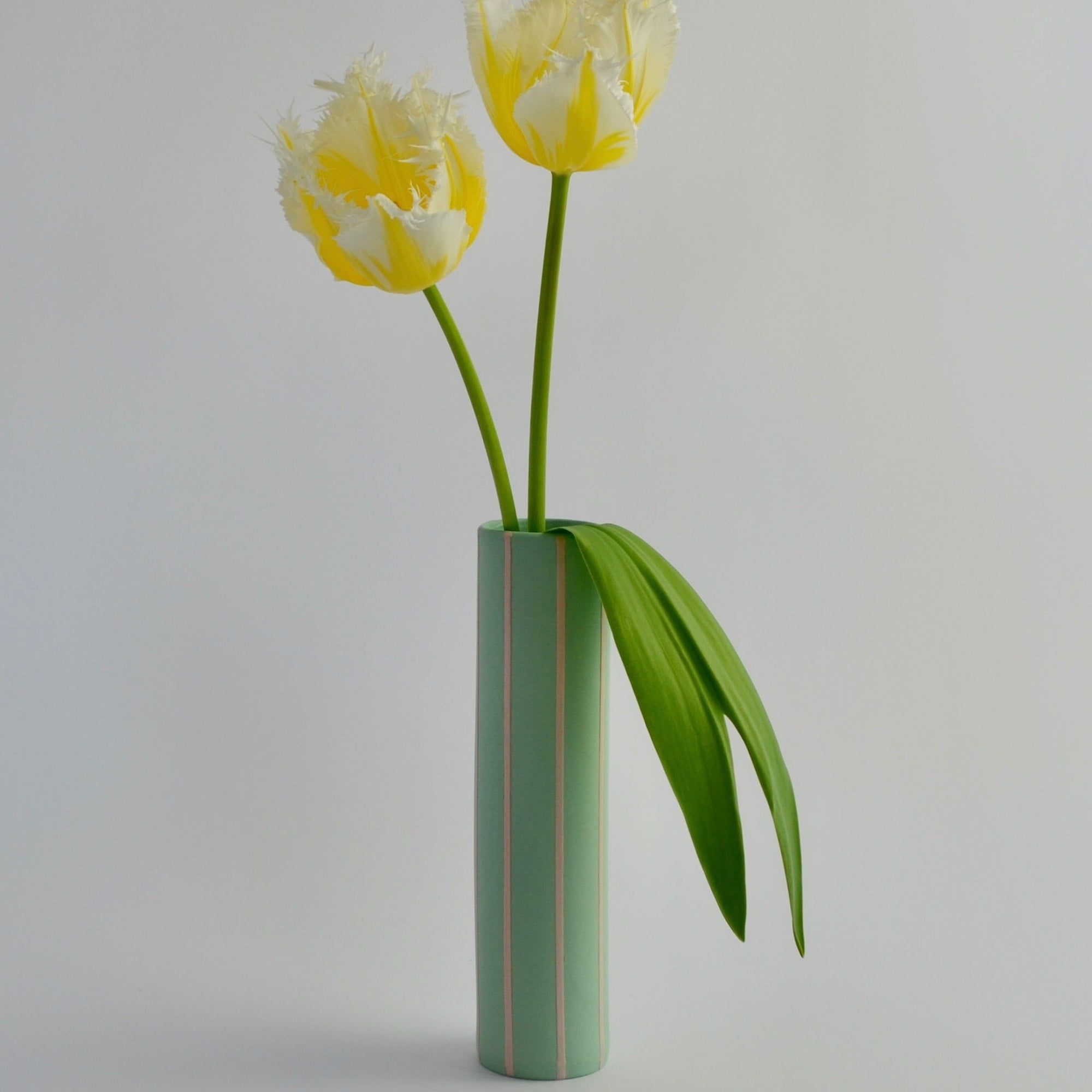 Coloured Striped Vase Miami Green