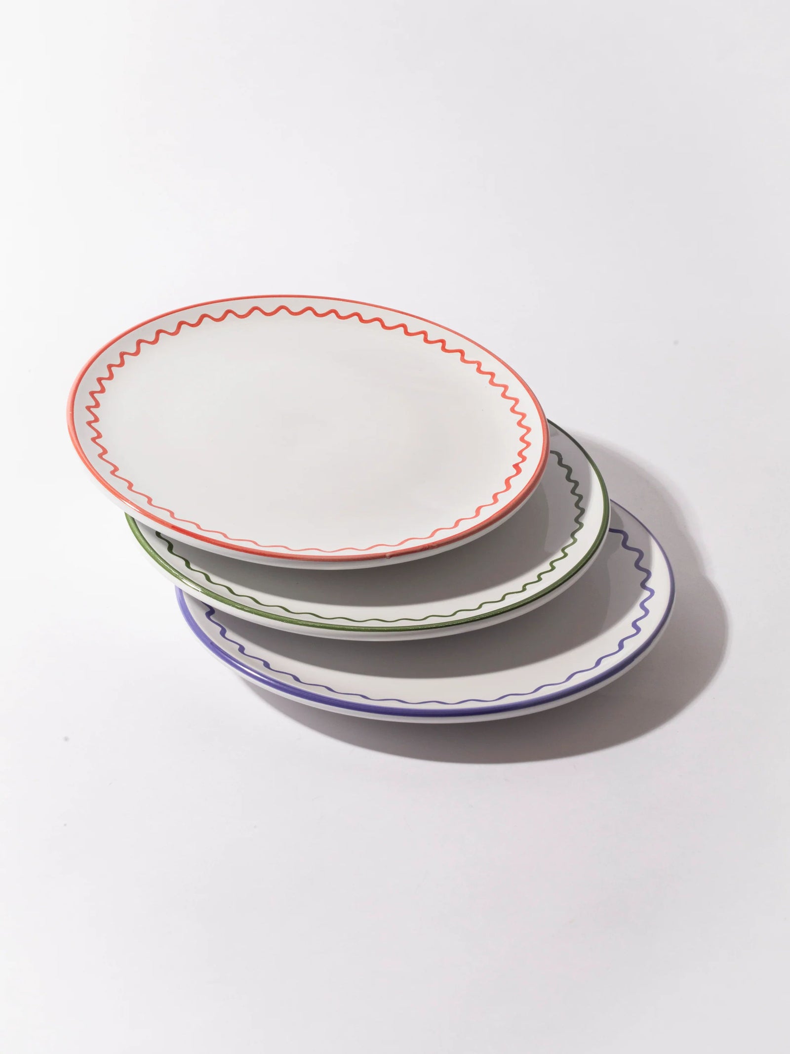 Lunch Plate - Lobster Red Zigzag