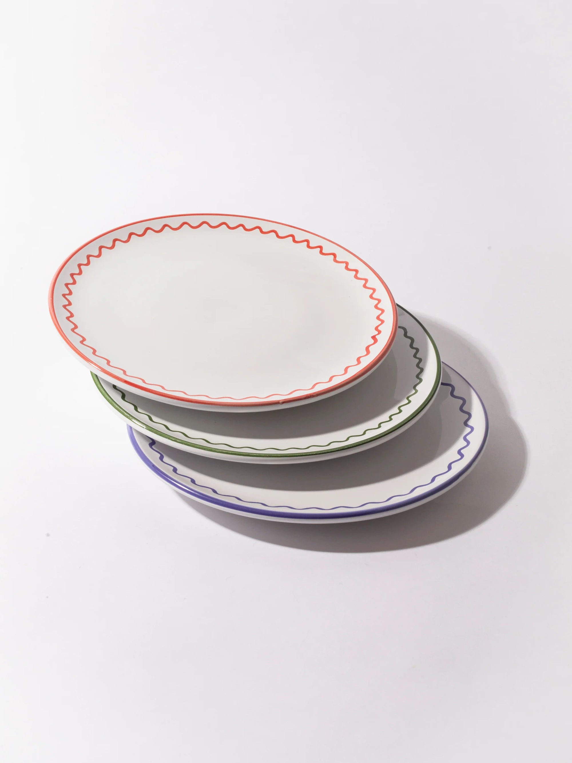 Lunch Plate - Lobster Red Zigzag