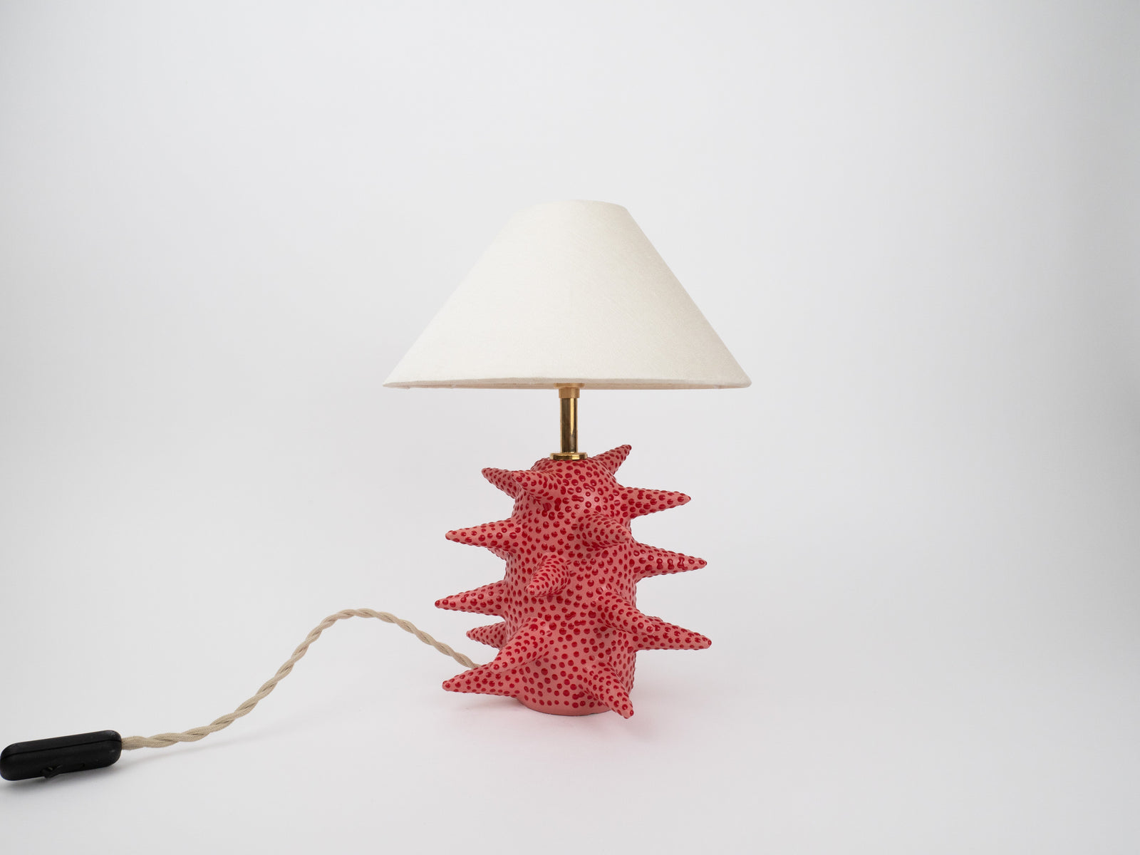 Tall 'Spike' Table Lamp - Pink & Red Dots