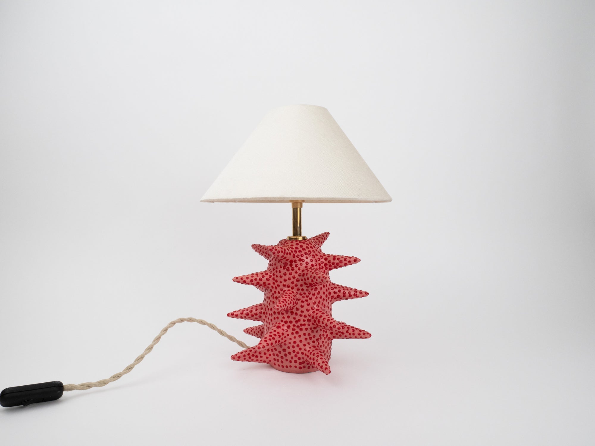 Tall 'Spike' Table Lamp - Pink & Red Dots