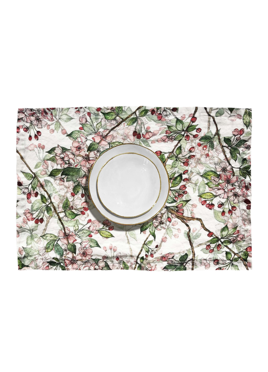 Cherry Blossom Linen Placemat