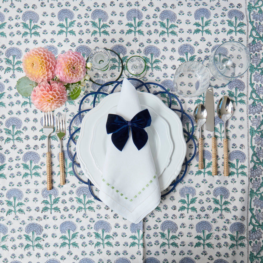 Green Dash Linen Napkins (set of 4)