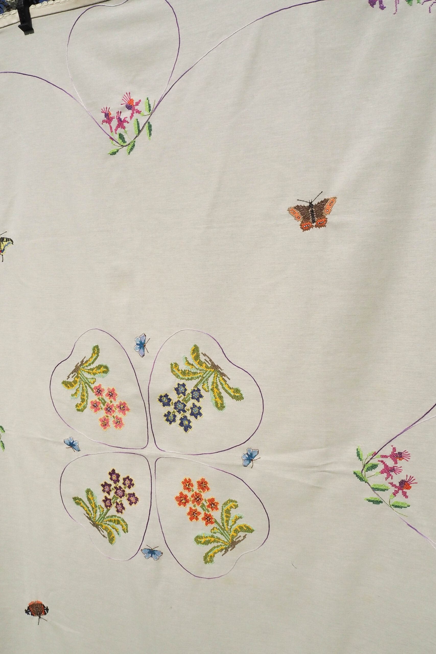 Vintage Embroidered Tablecloth