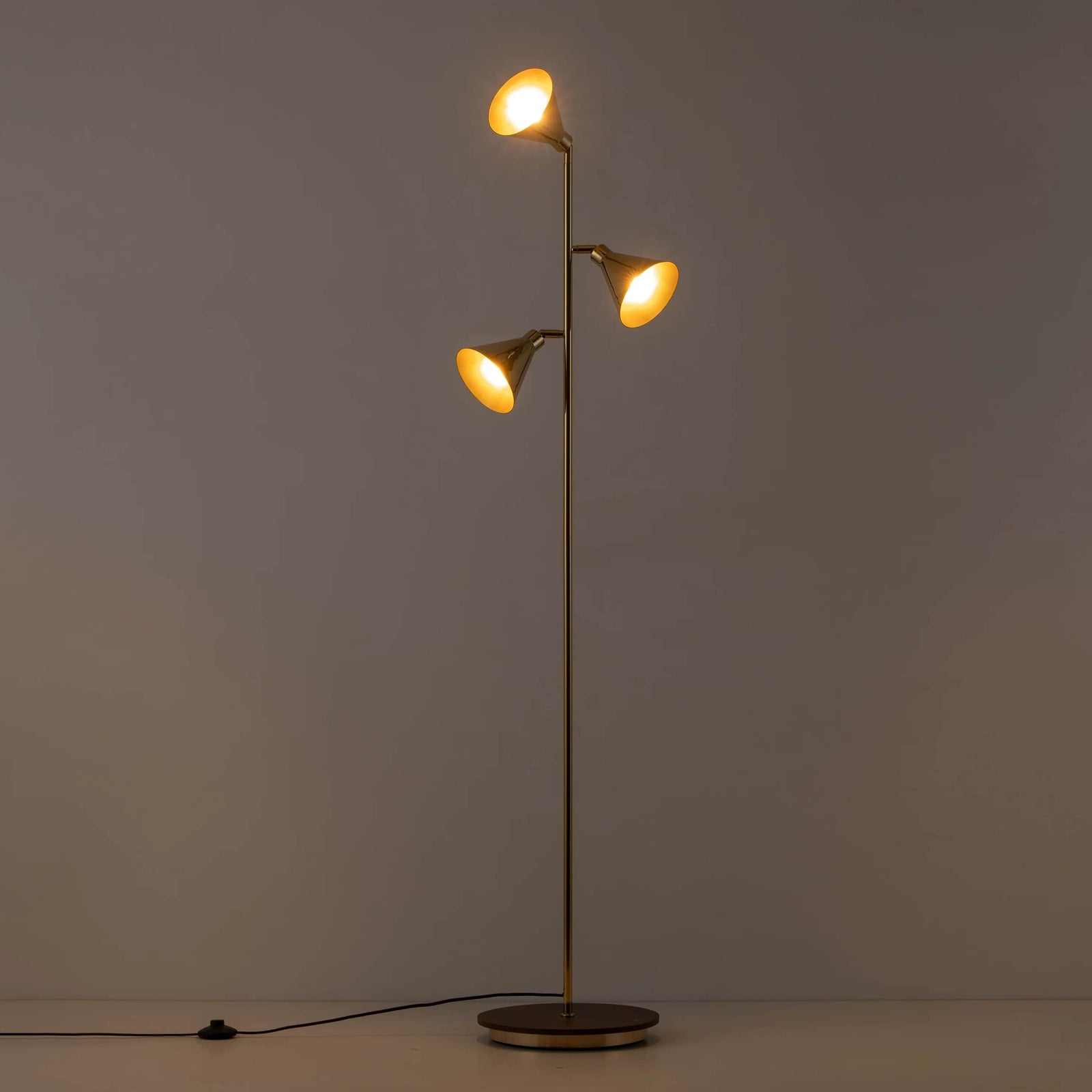Brass cone floor lamp