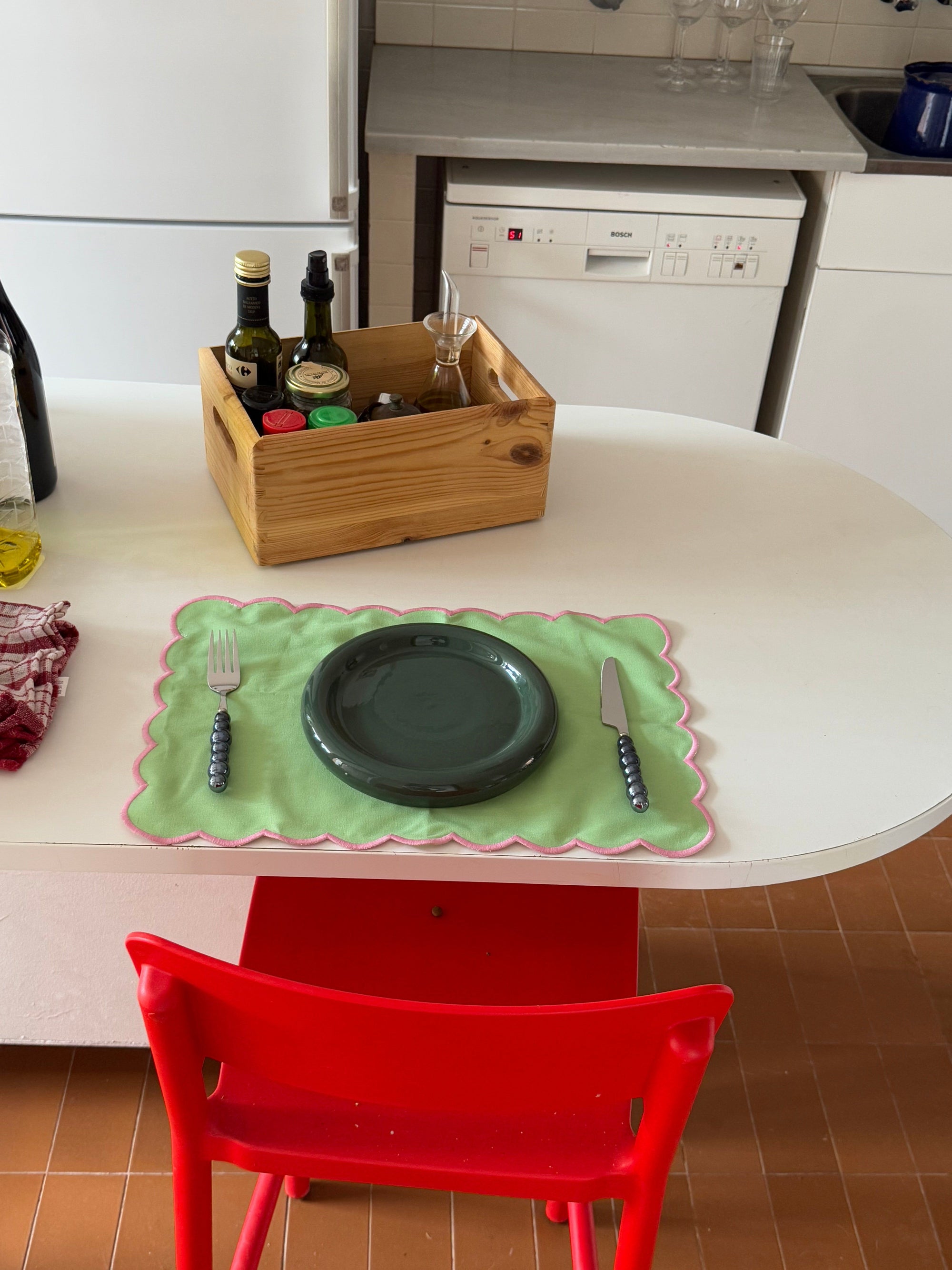 Tostadita Plate Small - Dark Green