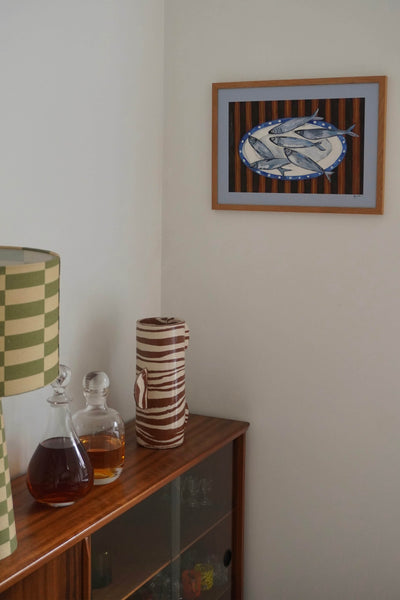Fish on Stripe Print