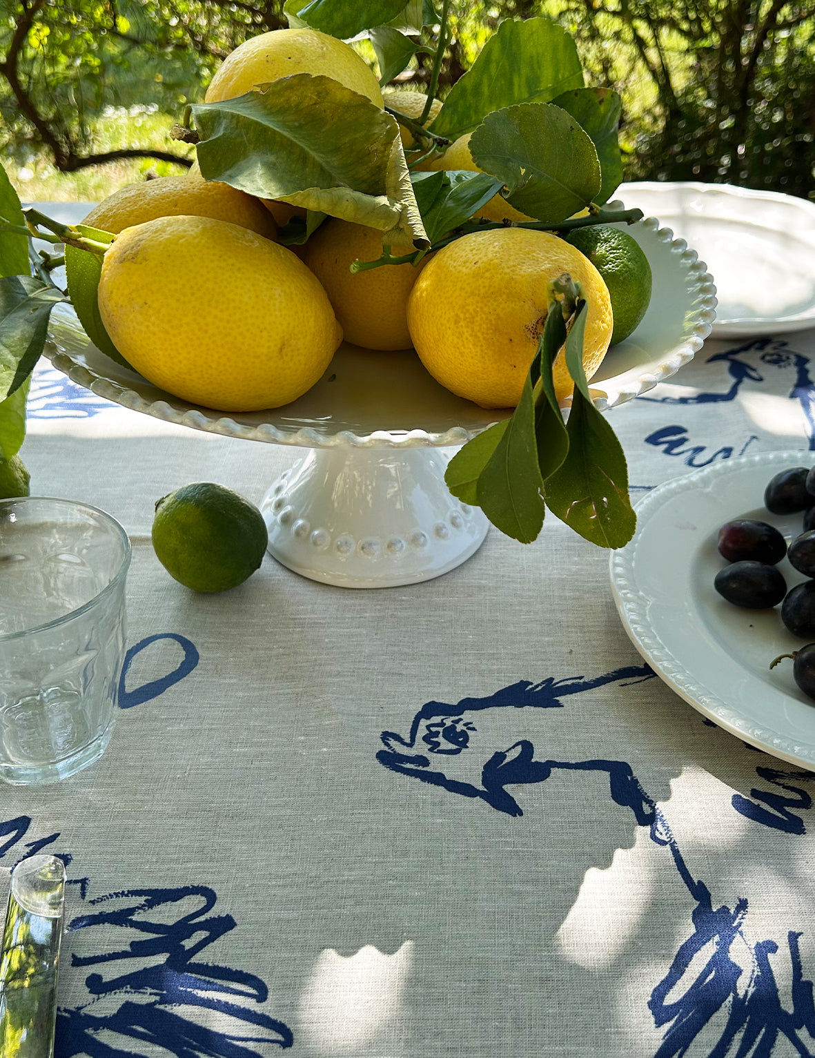 Hens & Eggs Linen Tablecloth