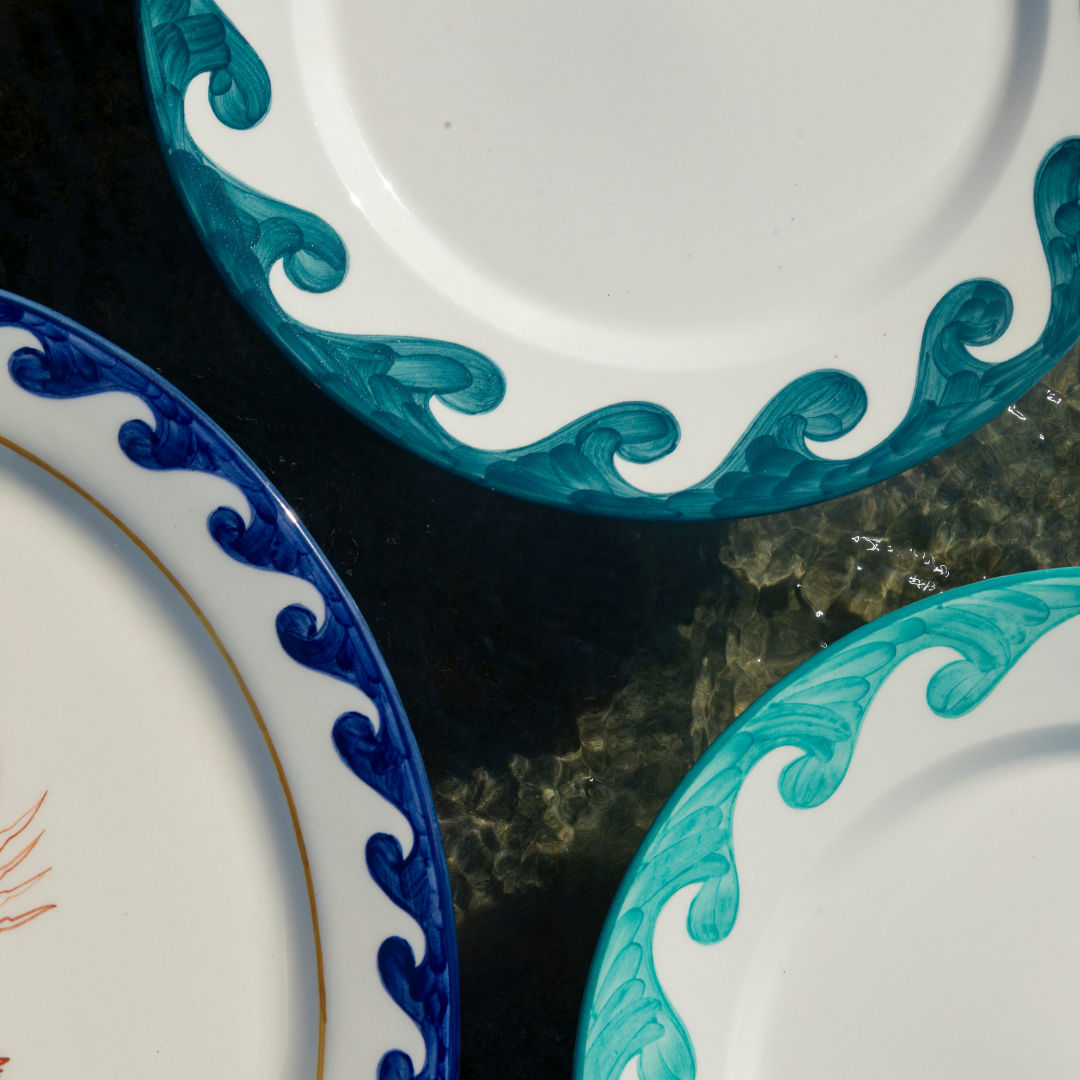 Blue Dive In Dinner Plate Set-Of-Two