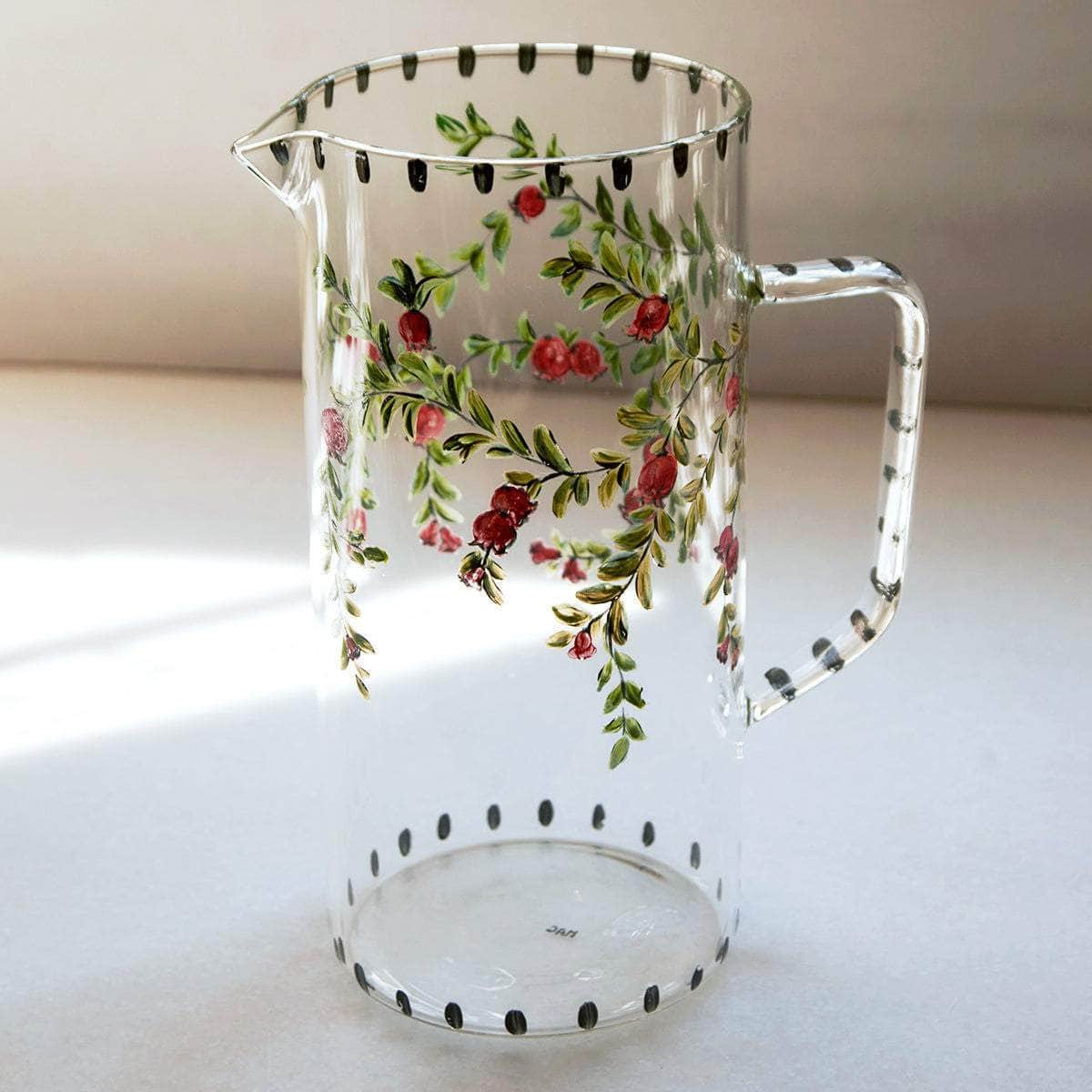 Hand-Painted Pomegranate Jug