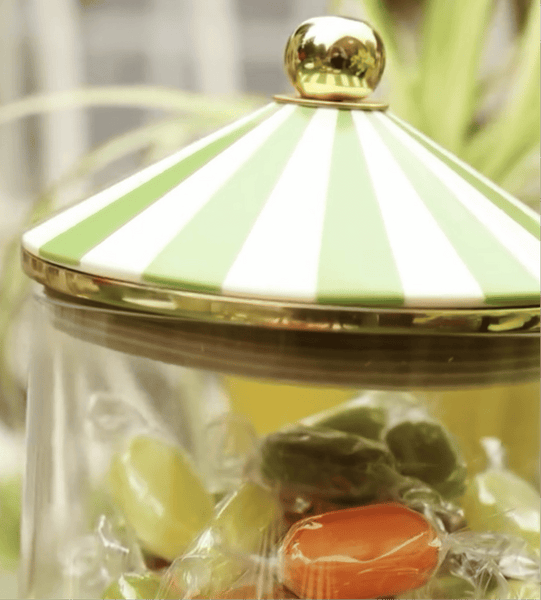 Circus Storage Jar | Green and White