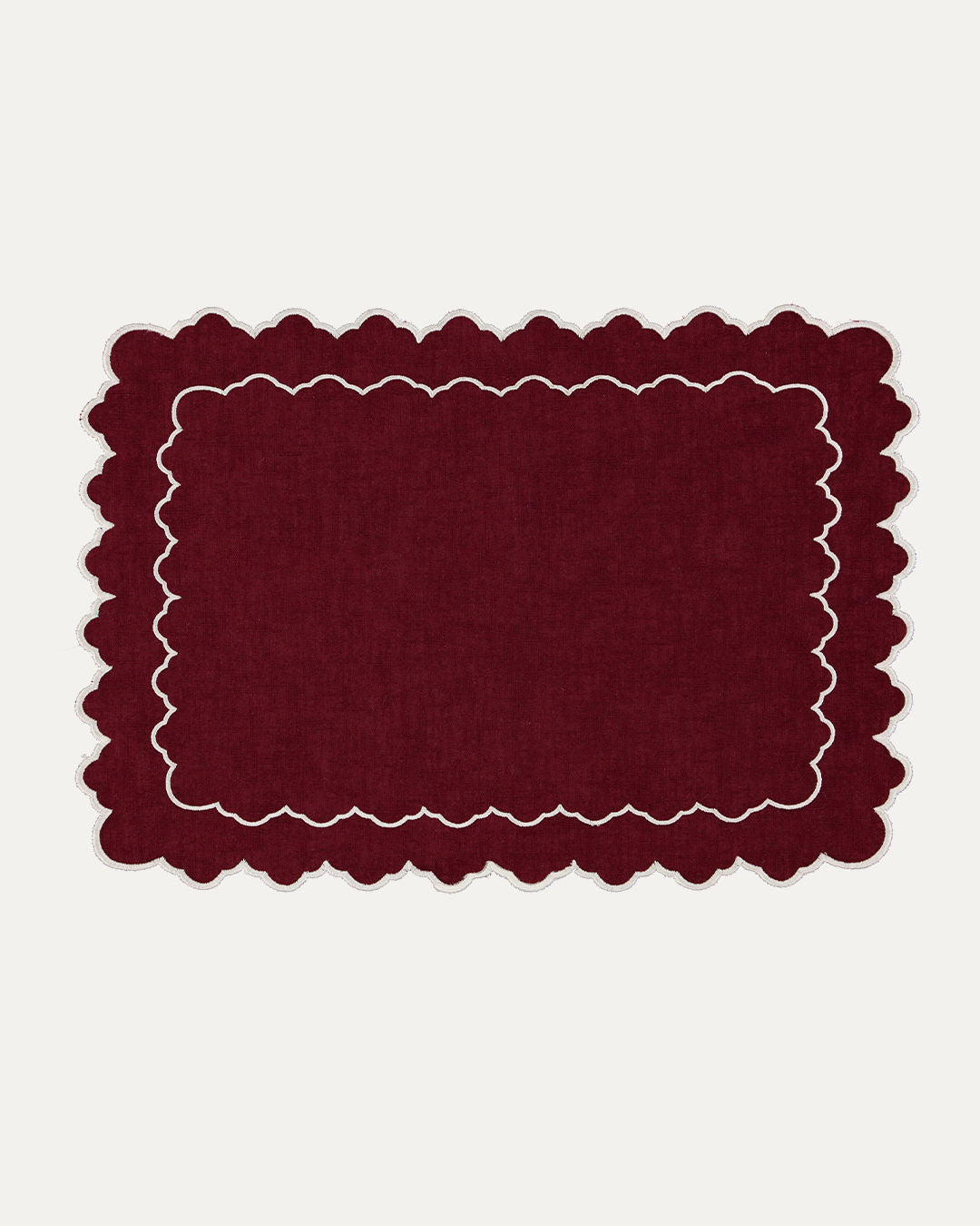 Esmeralda Placemat, Bordeaux with White