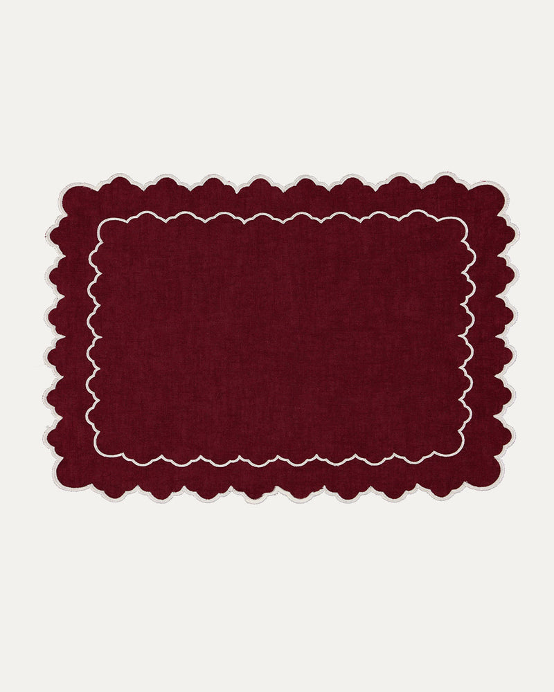 Esmeralda Placemat, Bordeaux with White