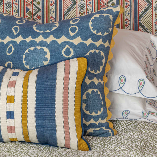 Osborne Blue Oversized Square Cushion