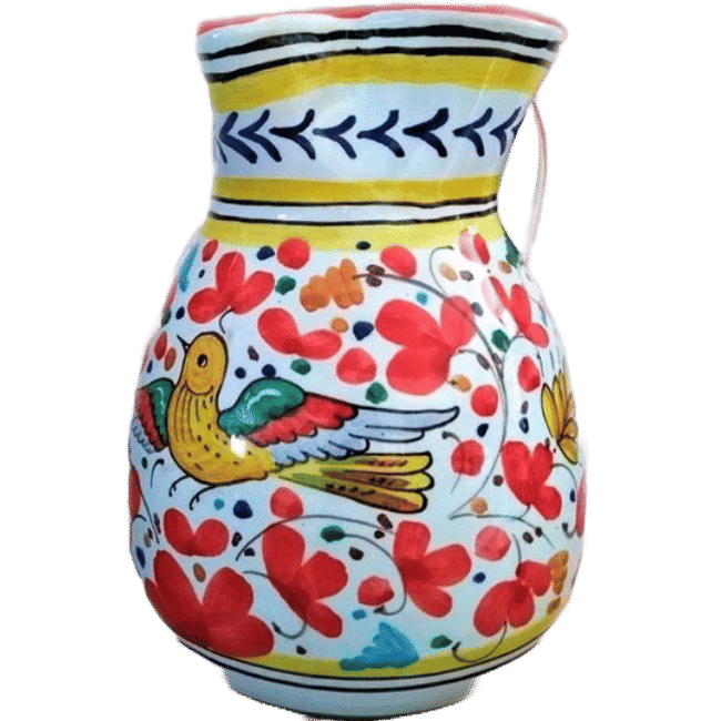 Red Flowers Bird Carafe