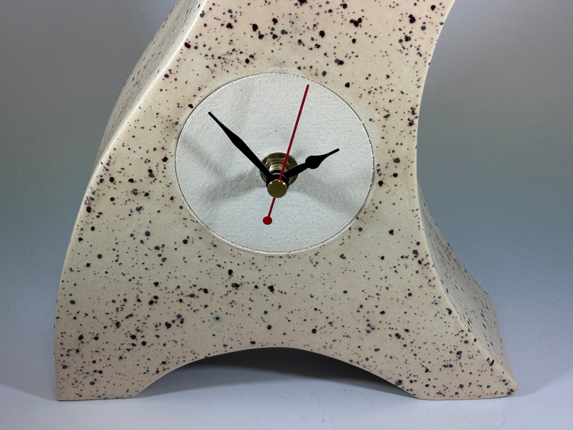 Ceramic Mantel Clock - Honey Speckle Glaze