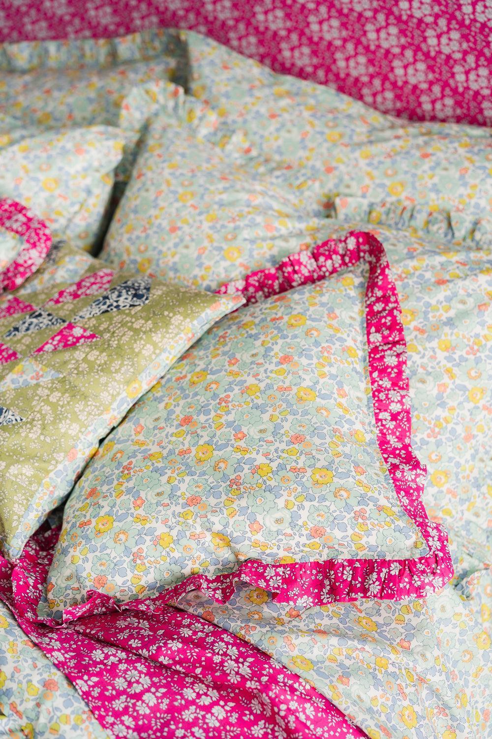 Fitted Sheet Made With Liberty Fabric Capel Fuchsia