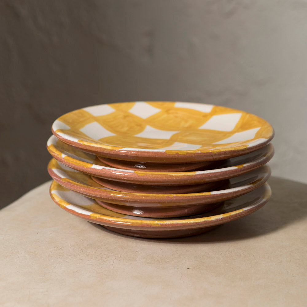 Mustard Chequered Fez Plate