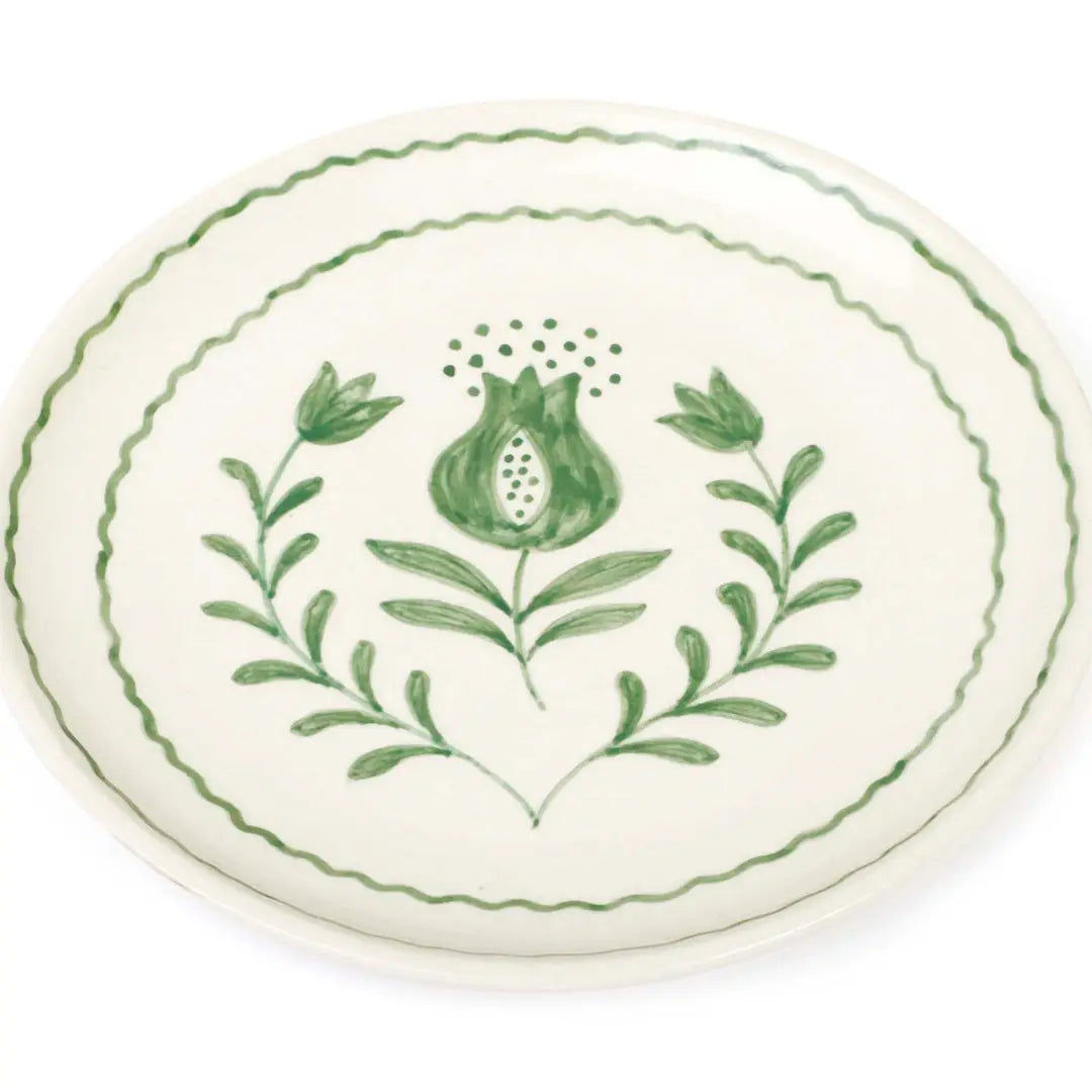 Green Anaar Snack Plate , 7x7 Inches (Set of 2)