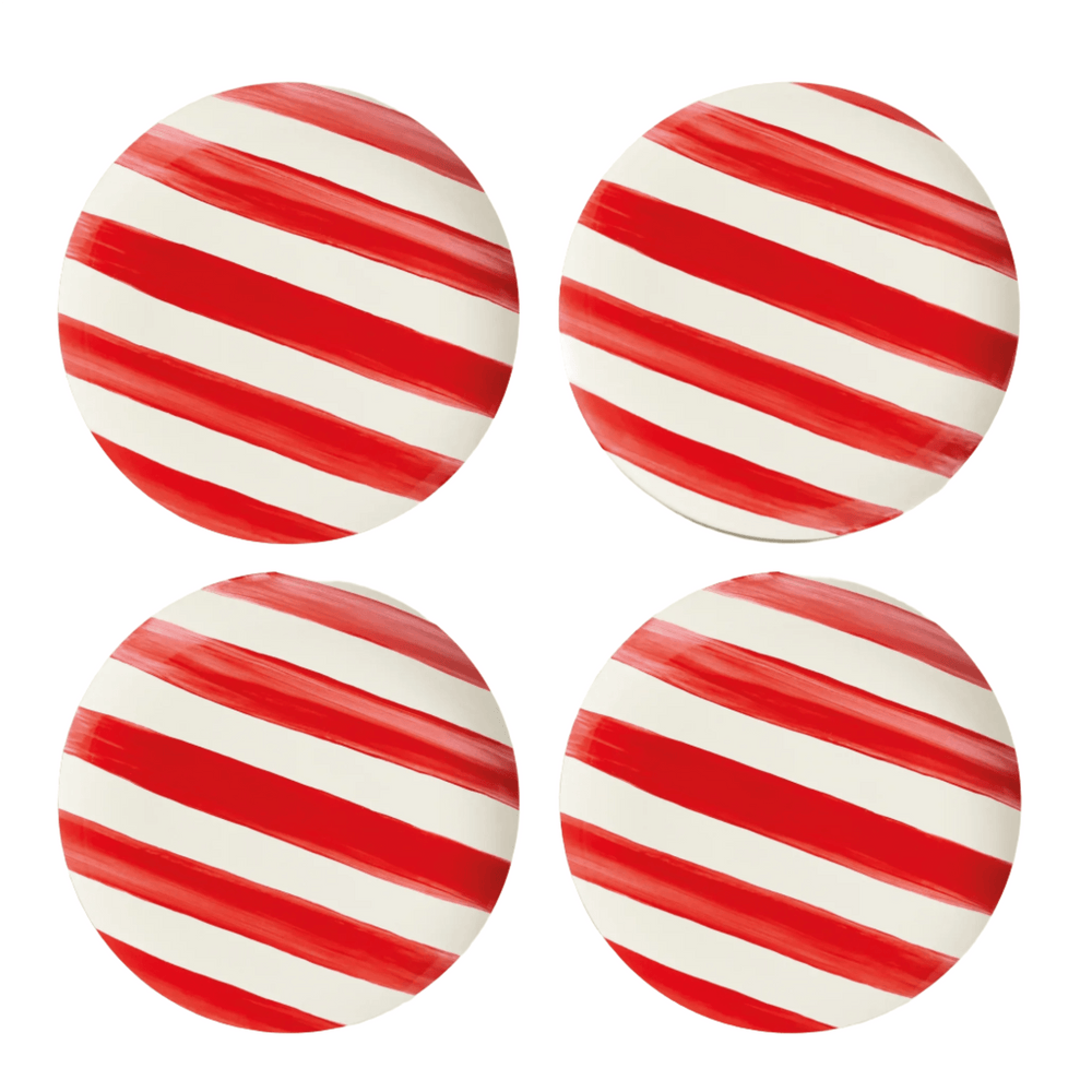 Red Stripe Plate | Set of 4