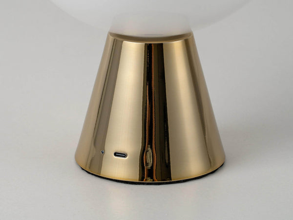 Brass dome cordless table lamp