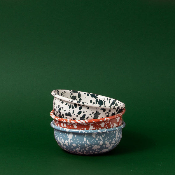 Splatter Enamel Snack Bowl - Terracotta / Cream