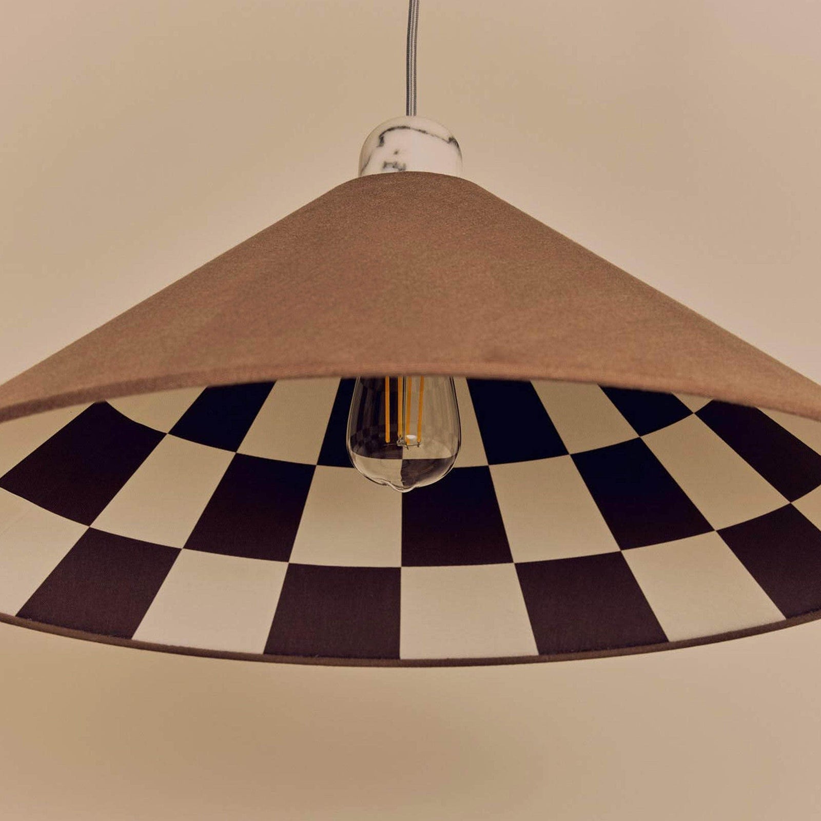 Bark Brown Checkered Cone Shade