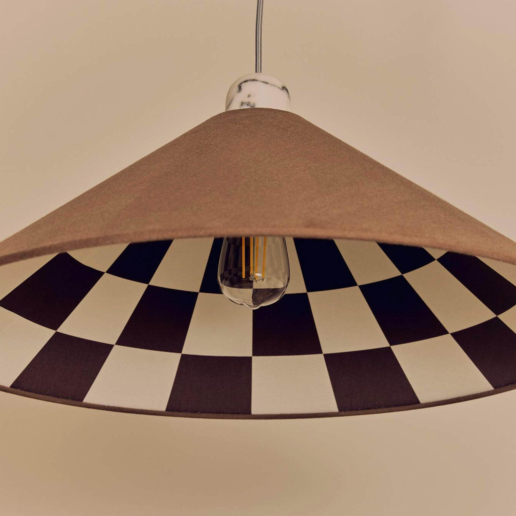 Bark Brown Checkered Cone Shade