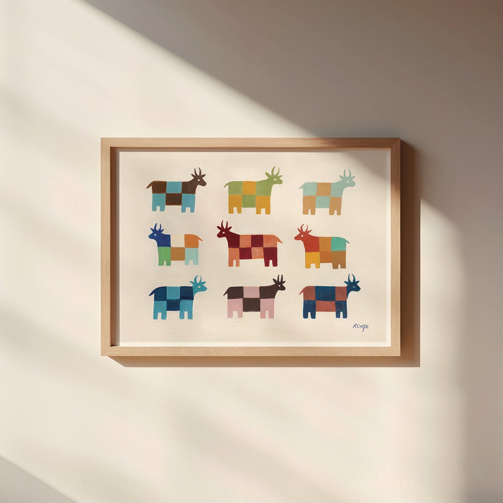 A4 - 'Moo' Colourful Cow Print