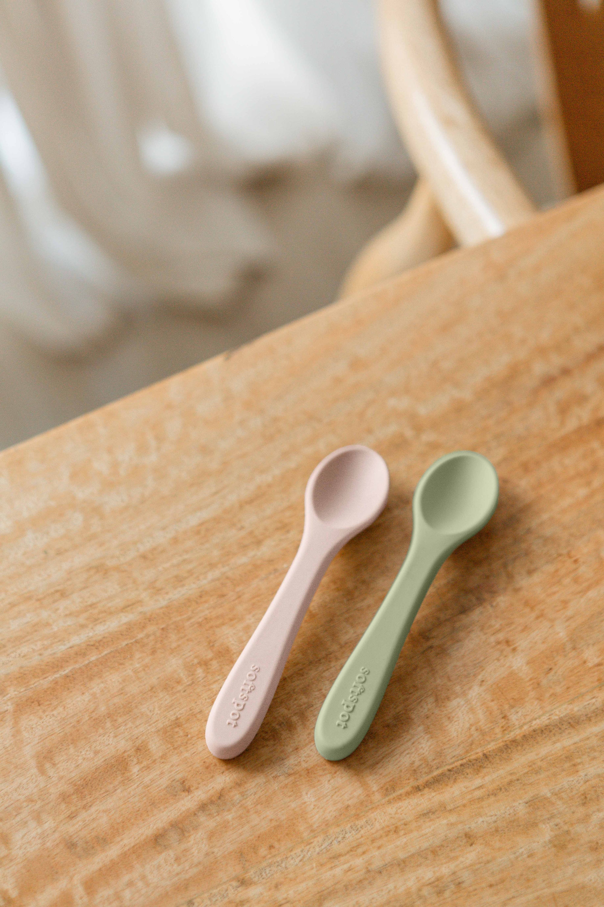 Soft Baby Spoons – Matcha & Ube