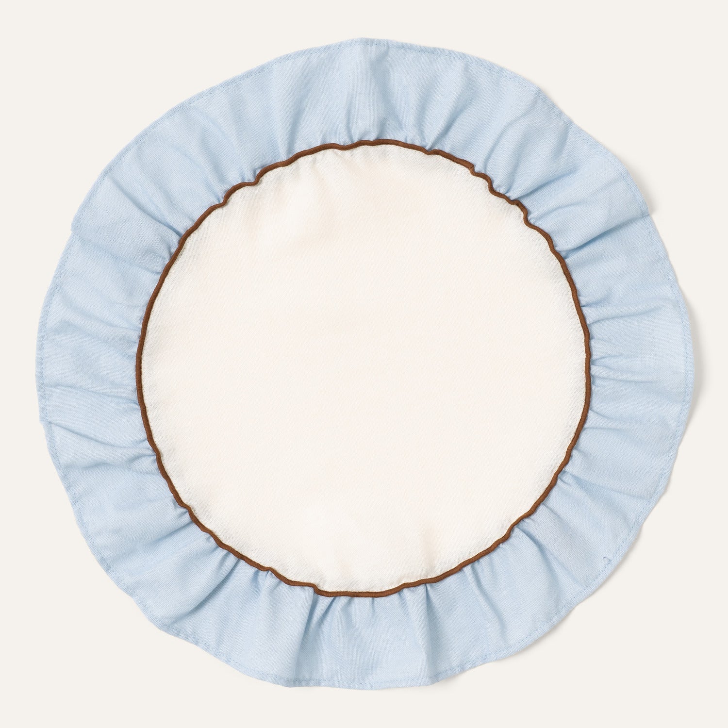Round Ruffle Placemats Set (2), Blue