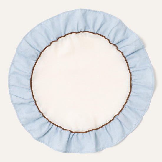 Round Ruffle Placemats Set (2), Blue