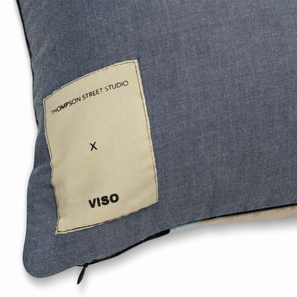 Viso X Thomson Street Quilt Pillow Green, White, Grey and Black Pattern