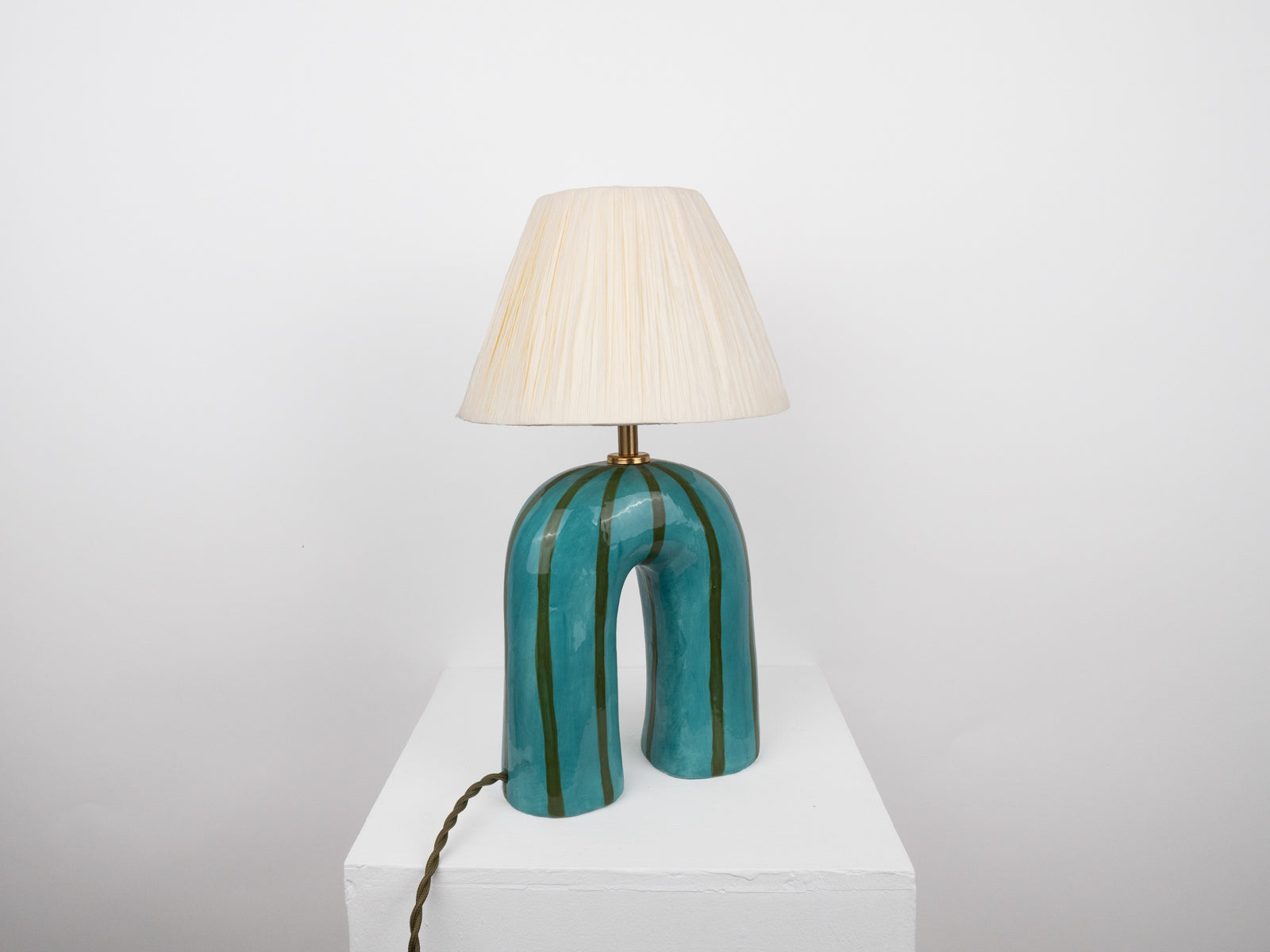 'You' Table Lamp - Green Stripes