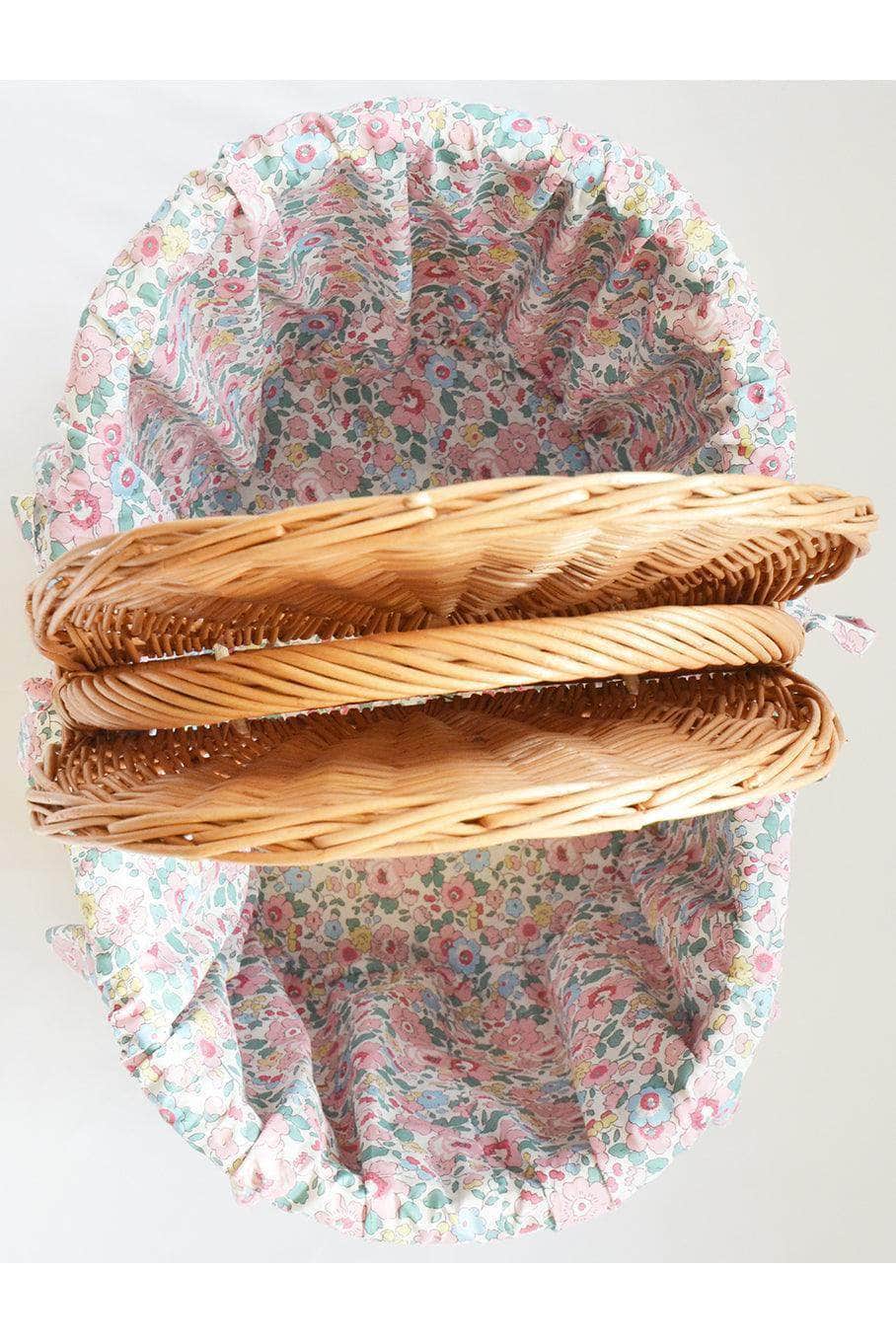 Oval Picnic Basket Made With Liberty Fabric Betsy Candy Floss