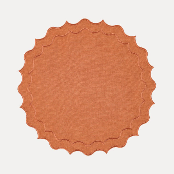 Navy Placemat, Terracotta With Terracotta