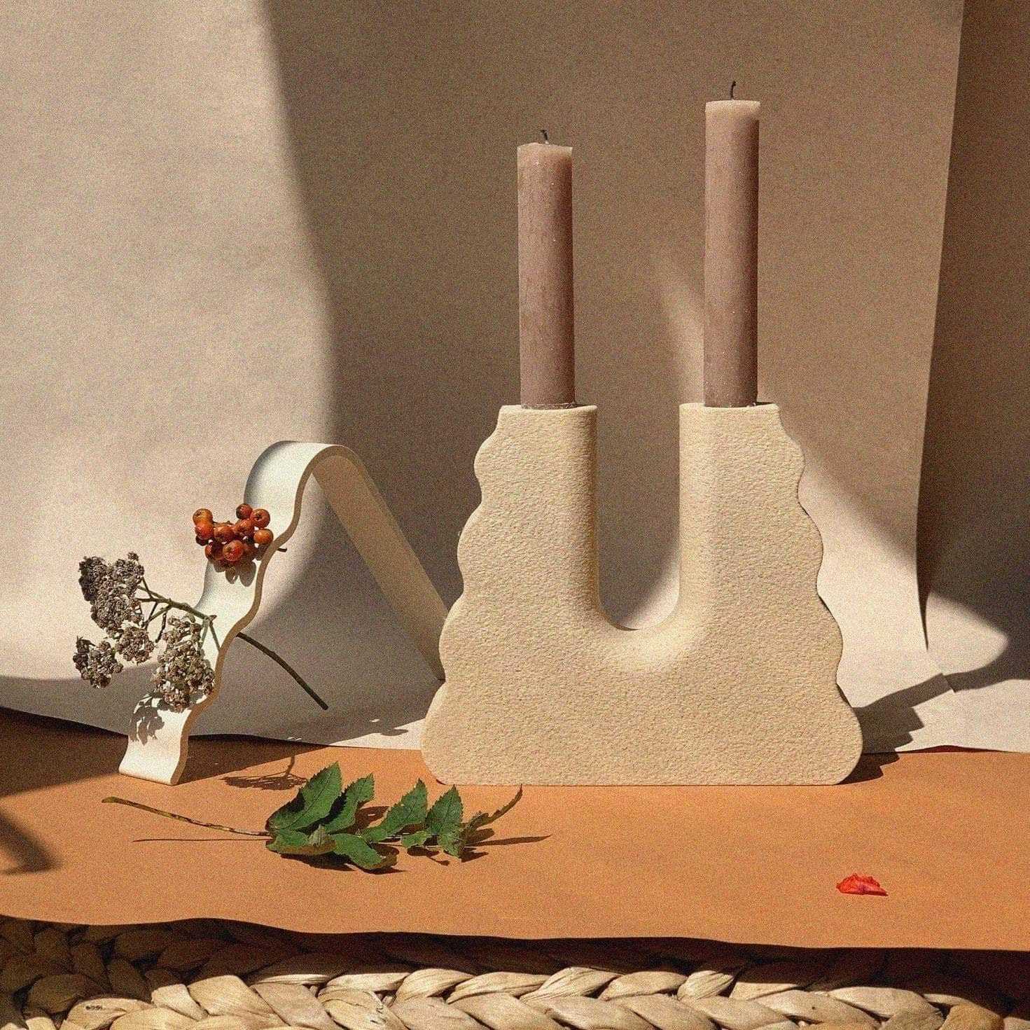 Candles Holder - Sandstone